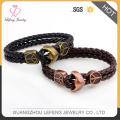 Pulsera grande de los hombres al por mayor de los encantos Pulsera pendiente de la labradorita de cuero 2016 para los hombres